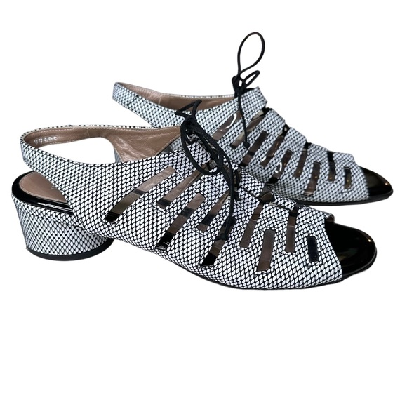 BeautiFeel Shoes - Beautifeel - Women's Payton Gladiator Sandal in Black/White Riso. Size 41